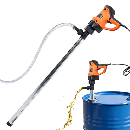 2480W Electric Fuel Transfer Barrel Pump 110V 13000RPM for 55 Gallon Electric Liquid Transfer Pump with 36in Stainless Steel Tube and 6.6ft Hose Ideal for Diesel Lubricants