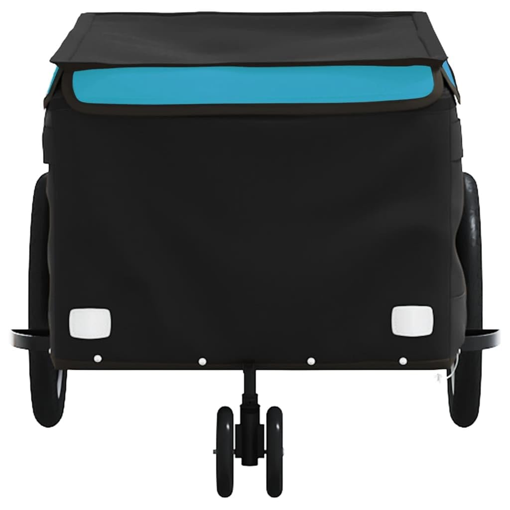 Fahrradanhänger schwarz rot aus Eisen, faltbar klappbar mit Kupplung, Sicherheitsflagge, geeignet für Transport von Gepäck, Hunde, Kinder, Outdoor Touren, Einkaufen