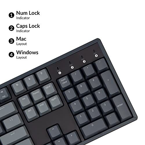 Image of Keychron K10 Full Size 104 Keys Bluetooth Wireless /USB Wired Mechanical Gaming Keyboard for Mac with Keychron Super Red Switch /RGB Backlight /Multitasking Computer Keyboard for Windows, Aluminum Frame