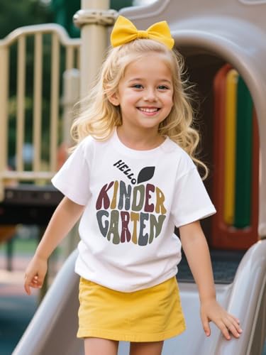 Image of Kindergarten Shirt for Girls First Day of Preschool Shirt Back to School T Shirt Summer Short Sleeve 3-7 Years
