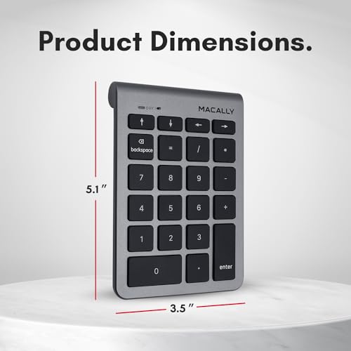 Macally BTNUMKEY22 22 Keys Bluetooth Wireless Number Pad For Laptop And Desktop -10 Key Bluetooth Numeric Keypad thumb #6