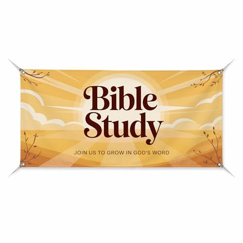 Bible Study Large Banners and Signs for Outdoor by BCB Print | Church Polyester Banner with 4 Hole for Easy Hang Indoor & Outdoor | 2x1ft Banner to Promote Business | HD Made in USA