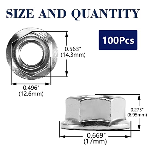 Sg Tzh FLN 5/16-18 Serrated Flange Hex Lock Nuts 100Pcs 304 Stainless Steel 18-8 thumb #1