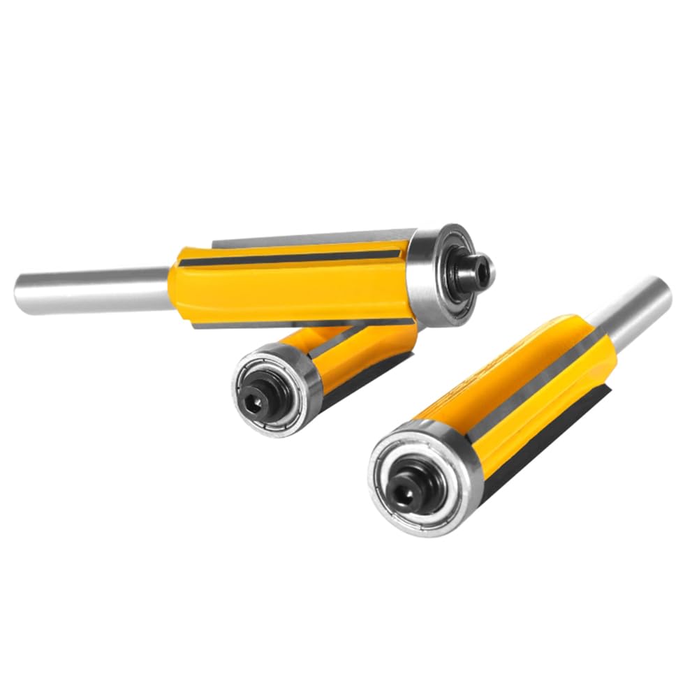 3 brocas de fresado de 8 mm con 4 flautas con rodamiento superior para carpintería, herramienta de fresado