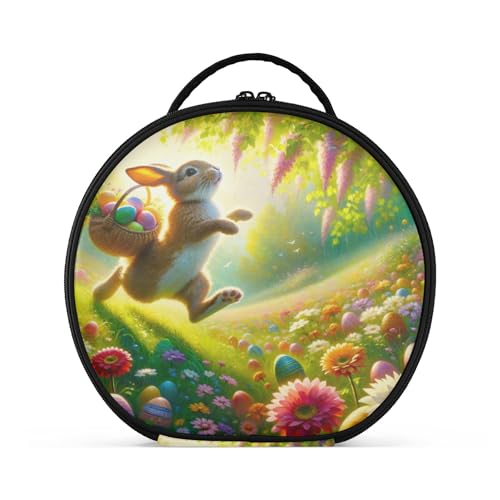 Takiito Easter Bunny Travel Makeup Case Portable Makeup Box Artist Cosmetic Case Organizer With Adjustable Dividers