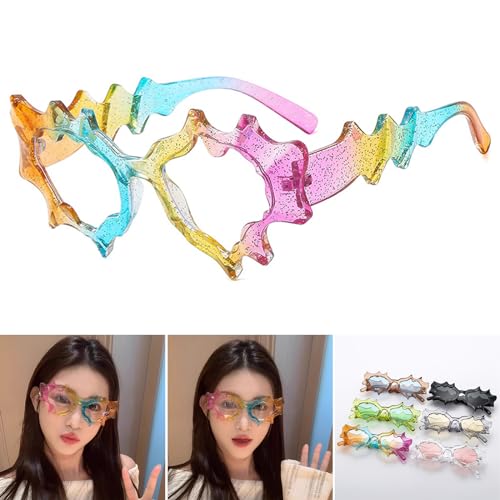 Futuristic Girls Irregular Frame Glasses Teenagers Hiphops Trend Nightclub Party for Adult Teens2