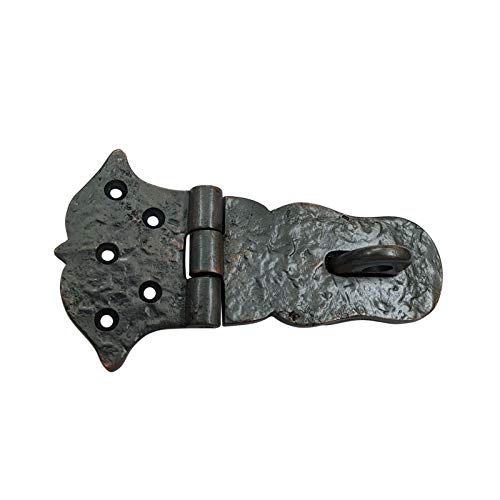 Image of Adonai Hardware inchParan inch Heavy Duty Cast Iron Safety Locking Hasp and Staple (6 inch x 4 Pack, Oil Rubbed Bronze) for Vintage Pirates Treasure Chest, Trunks, Wooden Jewelry Box, Cases, Furniture and Sheds