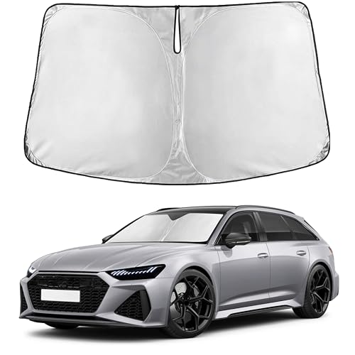Image of EcoNour Windshield Sunshade Compatible for Audi RS 6 2003-2023 2024 2025, Sun Visor for Front Windshield & Window Sun Shade Cover, UV Heat Blocker & Protector, Car Accessories