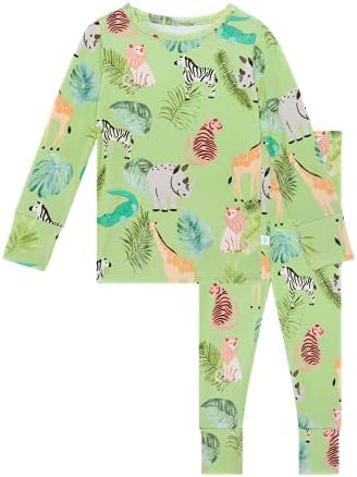 Posh Peanut Unisex Pajamas Set - Toddler Sleepers Little Boy Clothes - Kids Two Piece Girls PJ - Soft Viscose Bamboo (Safari Animals, 18-24 Months)