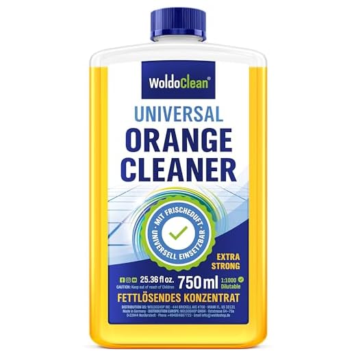 WoldoClean Orangenreiniger Konzentrat 750ml - Orangenöl Reiniger & Fettlöser extrem stark, entfernt Klebereste, Harz, Kaugummi & Etiketten, Universalreiniger für Küche & Haushalt
