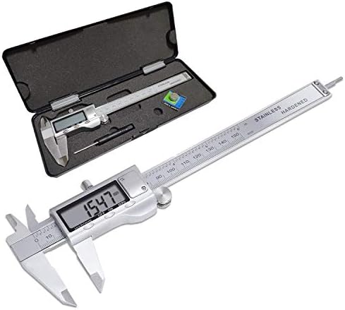 Electronic Digital Vernier Caliper, LOUISWARE Stainless Steel Caliper 150mm/0-6 inch Measuring Tools with Extra-Large LCD Screen, inch/Metric Conversion