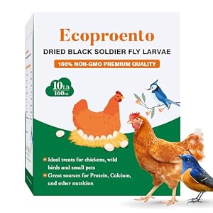 10LB Non-GMO Dried Black Soldier Fly Larvae for Chickens, 85x More Calcium Than Mealworms for Strong Eggshells and Healthy Molting, High Protein Grubs for Chicken, Ducks, Wild Birds