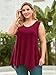 LARACE Plus Size Tank Tops for Women V Neck T Shirts Summer Sleeveless Tunic Tops Loose Fit Flowy Blouse(1X,Wine Red)