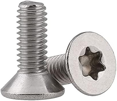 AE-TOOL - M1.6 M2 M2.5 M3 Stainless Steel SS304 Countersunk Head Torx Screw Flat Head Six Lobe Machine Screws ISO14581 GB2673 (100pcs M3x16)