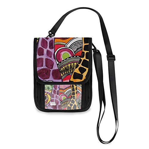 Preisvergleich Produktbild XiangHeFu Kartenhalter mit großer Kapazität Geldbörse Giraffe Paar Gekritzel Muster Münzetui Leder Telefon Tasche Brieftasche