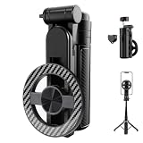 Phone Tripod & Selfie Stick,360° Rotation Travel Selfie Stick,4-in-1 Portable Travel All in One Extendable Cell Phone Tripod with Wireless Remote for iPhone,Android,Video Recording