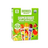 DeeBee's Organics Classic SuperFruit Freezie Pops, No Added Sugars, No Artificial Flavors or Colors Freezer Pops (Pack of 25)