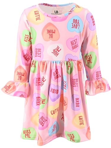 Image of Girls Long Sleeve Ruffled Dresses for Toddlers and Kids