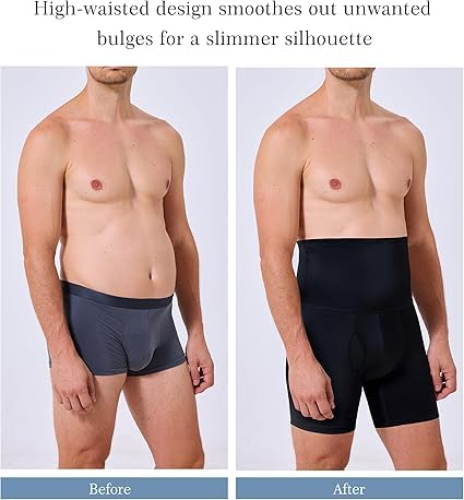 Image of Tummy Tucker Men Shapewear for Control Seamless High Waist Slimming Underwear Body Shaper Boxer Stomach Fitness for Exercise & Workout Briefs