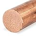 110 Copper Round Rod, Unpolished (Mill) Finish, H04 Temper, ASTM B187, 0.125" Diameter, 12" Length