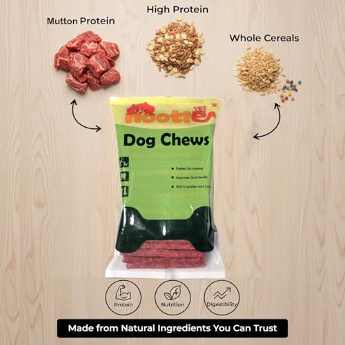 Image of Nootie Mutton Dog Chew Sticks - 1kg | High Protein Dog Chew Stick with Real Mutton Flavour | Long-Lasting Chew Sticks for Dogs | Dental Care, Training & Daily Chewing | Suitable for All Breeds