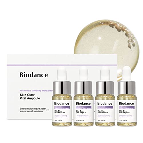 Biodance Vital Ampoule, Total Care Serum, Strengthening Skin Barrier, Probiotic Complex Ampoule | 0.34 Fl. Oz X4Ea #TOP25