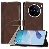 Radoo Kompatibel mit Vivo X200s Hülle, HandyhüLle für Vivo X200s Hülle Pu Leder Flip Wallet Magnet Hülle Handytasche KlapphüLle SchutzhüLle Tasche HüLle Holster（Braun）