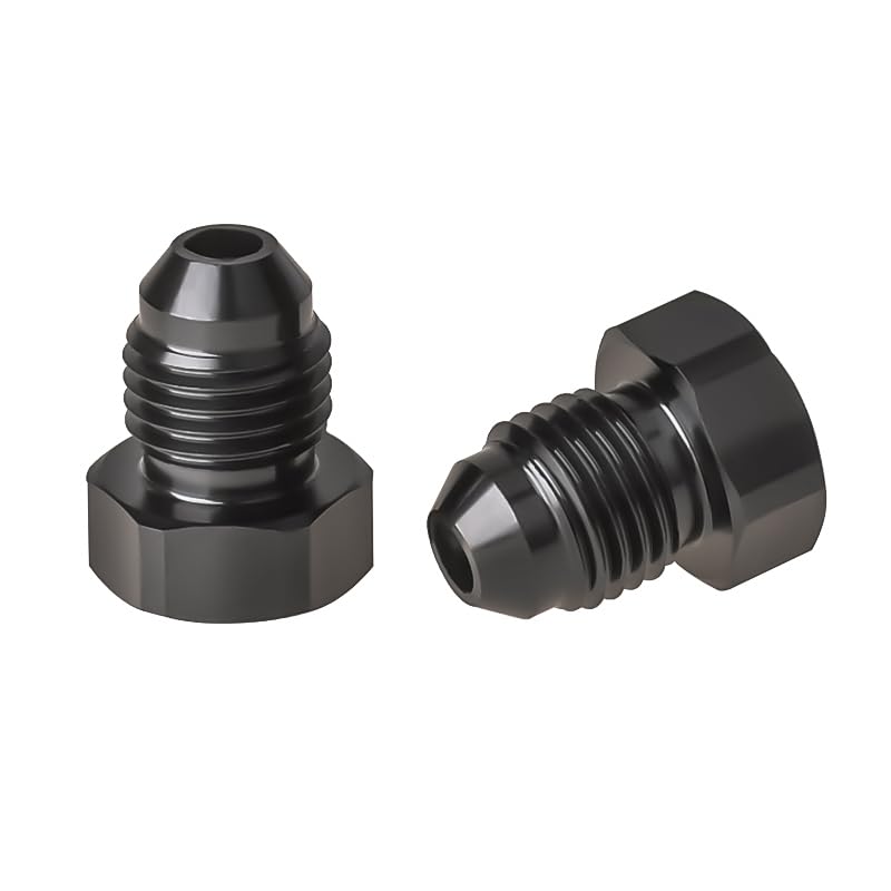 Adaptador AN4 macho ligero de aluminio negro con cabeza hexagonal doble 4