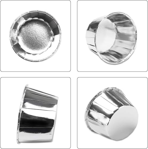 Image of Jubilant 50 Pcs Cupcake Liners, Disposable Ramekin Muffin Baking Cups, Aluminum Cupcake Cups, Little Foil Baking Cups
