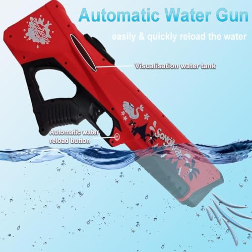 Image of Electric Dual-Mode Super Large Water Gun with Auto Water Suction & 550CC Power Battery- High-Power Blaster, 30-40 Feet Range, Leakproof, USB Rechargeable - Ultimate Water Battle Toy for Kids 3+