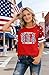 250th Anniversary USA Shirt for Women American 250 Year Birthday Tshirt 4th of July Tops Independence Day Tee