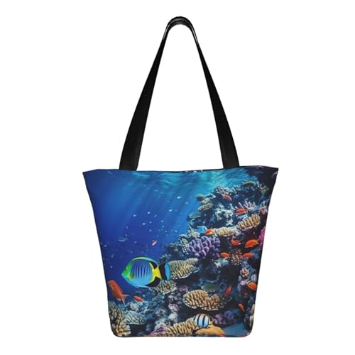 Aquatic Sea Animal Print Comfortable Shoulder Bag Summer HandbagTravel Beach Work Daily Use Versatile Carry3