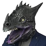 AQKILO Dragon Mask Scary Creature Latex Full Head Realistic Masks Fancy Dress for Halloween Carnival Costume Party