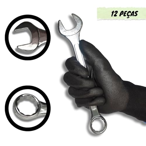 Jogo de Chave Combinada 6 a 22mm kit com 12 Peças Excellent EDA