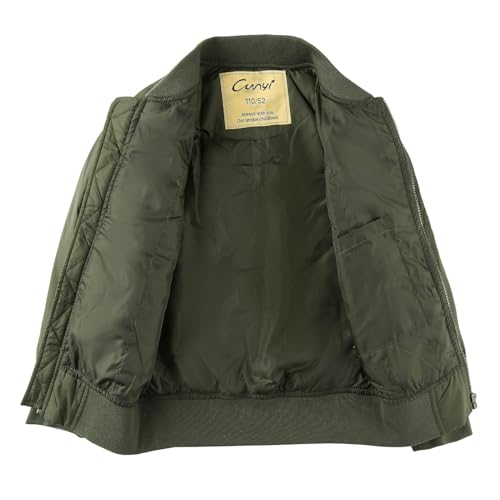 CUNYI Boys' Fashion Zip Up Bomber Jacket Windproof Flight Jacket Lightweight Windbreaker Outdoor4