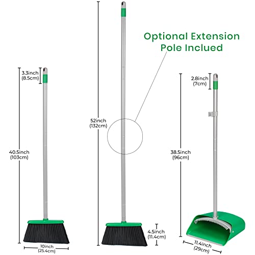 Image of TreeLen Broom and Dustpan Set - Simplify Cleaning Your Home Ktichen Office with Ease
