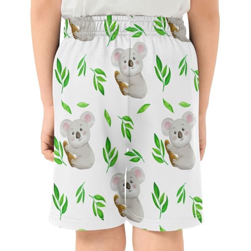 J JOYSAY Leaves Branch Koala Boys Athletic Shorts Kids Youth Casual Shotrs with Elastic Waistband Pockets3