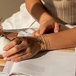 Gold Bracelets for Women Dainty 14k Gold Plated Cross Bracelet Beaded Bracelets Box Chain Bracelets Herringbone Gold Chain Bracelet Trendy Handmade Jewelry Gift