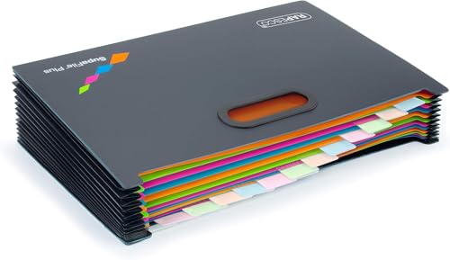 Trieur à soufflets extensible classeur rangement document A4+ noir grand format - 5