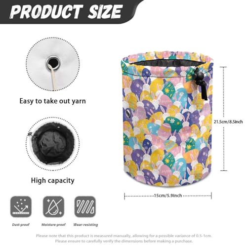 Image of Sellikakes Colorful Bunny Egg Small Yarn Bag Knitting Organizer Crochet Storage Bag Store Crocheting Supplies Needles Skein Balls Sewing Accessories