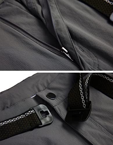 Wenronsta Men'S Hiking Work Cargo Pants Quick-Dry Lightweight Waterproof 6 Pockets Outdoor Mountain Fishing Camping Pants Dark Grey L thumb #3