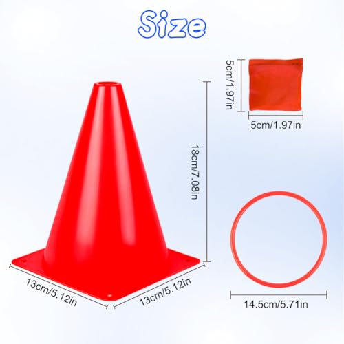 Aolso Outdoor-Spielsets, 31 Stück, 3 in 1 Wurfspiel, Ringwurfspiel, Gartenspiele im Freien, Kegelspiel, Plastikkegel, Sitzsäcke, Geburtstagsparty-Aktivitäten Drinnen und Draußen