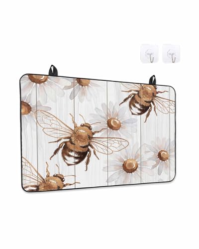 Bees Inset Stove Cover, Daisy White Wood Grain, 36