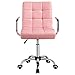 Yaheetech Fauteuil de Bureau à Roulette Chaise de Bureau Pivotante en éco-cuir Ergonomique Réglable en Hauteur Accoudoirs Détachables Rose