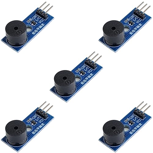 Passive Buzzer Module, 5V Piezoelectric Alarm for Arduino, ESP32, Raspberry Pi, 5 Pieces
