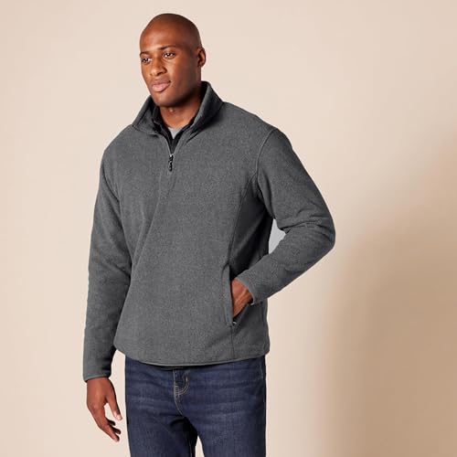 Image of Amazon Essentials Men's Quarter-Zip Fleece Pullover Jacket, Insulated for Cold Weather