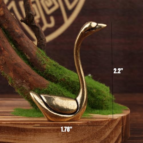 Figura decorativa cisne de latón puro elegante miniatura 3