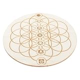Housoutil Base De Bola De Cristal Decoraciones Para Estantes Decoración Bling Decoración De Madera Geometría Sagrada Decoración De La Pared Tablero De Péndulo De Cristal Tablero De Madera