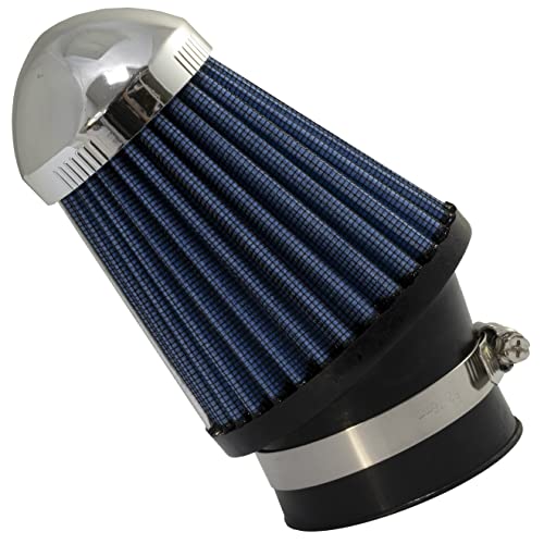 AERZETIX - C64448 - Filtro de aire deportivo Ø63mm universal - color azul - para coche competición tuning carrocería auto motocicleta decoración mecánica sistema de admisión de aire motor