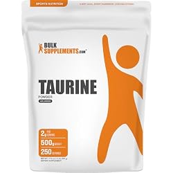 BulkSupplements.com Taurine Powder - Taurine Supplement, Amino Acid Supplement for Energy - Unflavored & Gluten Free, 2g per Serving, 500g (1.1 lbs) (Pack of 1)